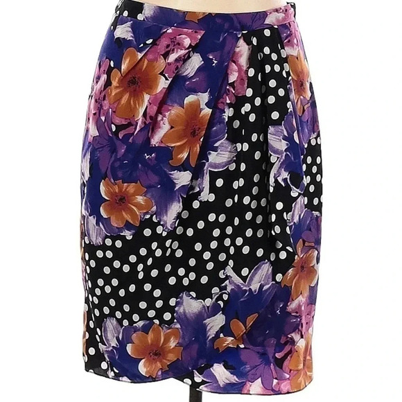 Anthropologie Yoana Baraschi Floral Polka Dot Beryl Pencil Skirt Size 8 Medium M - Picture 1 of 8